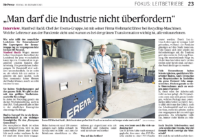 Zeitungsausschnitt über EREMA für die Presse